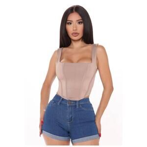 NWT Fashion Nova Won't Take The Blame Crop Top - Stone Size S